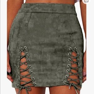 Army Green Mini Skirt